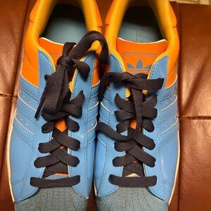 Adidas Blue and Orange Sneakers with Vibrant Design